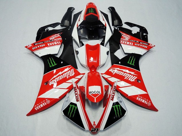 Carenagens Moto Yamaha YZF R1 2012-2014 - Branco Cinzento Preto Brilhante Verde Monstro Milwaukee Maxxis Rocol
