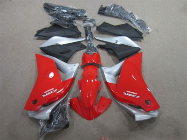 Carenagens Moto Honda CBR125R 2011-2016 - Prata Vermelho Preto Fosco