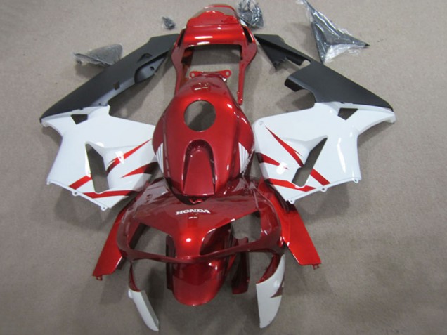 Carenagens Moto Honda CBR600RR 2003-2004 - Vermelho Branco Preto Fosco