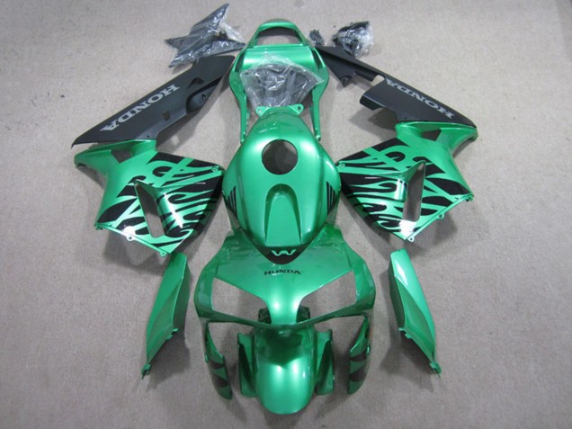 Carenagens Moto Honda CBR600RR 2003-2004 - Verde Preto Chama
