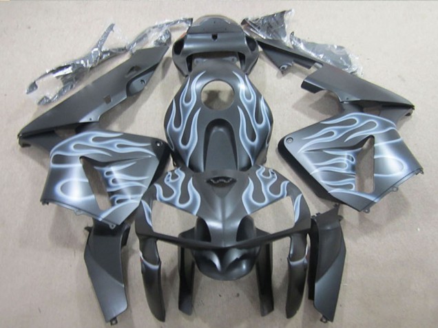 Carenagens Moto Honda CBR600RR 2005-2006 - Preto Fosco Prata Chama
