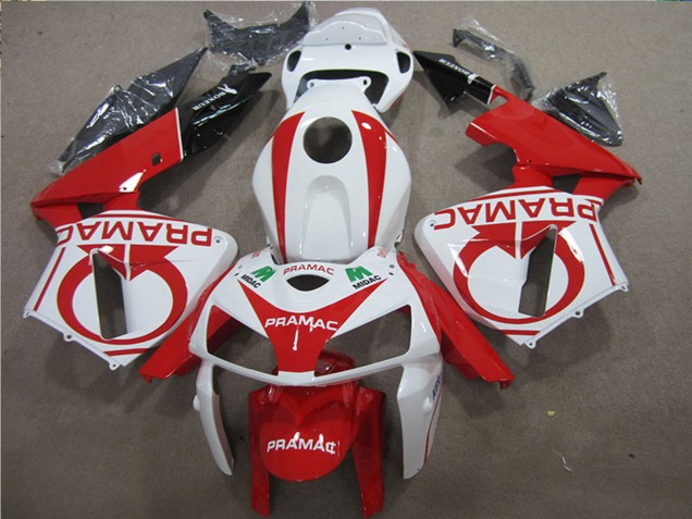 Carenagens Moto Honda CBR600RR 2005-2006 - Branco Vermelho Preto Pramac