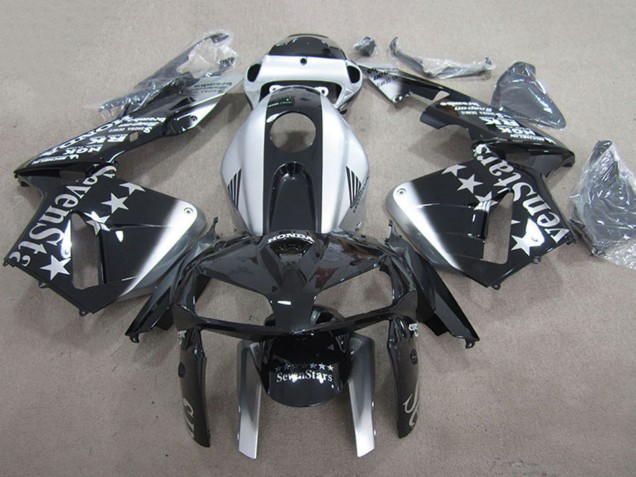 Carenagens Moto Honda CBR600RR 2005-2006 - Preto Brilhante Prata SevenStars