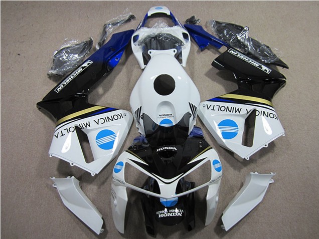 Carenagens Moto Honda CBR600RR 2005-2006 - Branco Azul Amarelo Preto Brilhante Konica Minolta