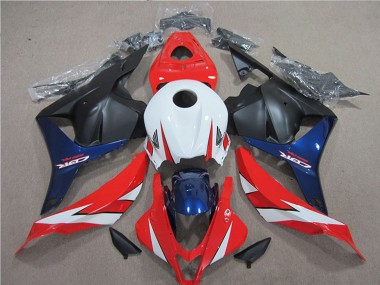 Carenagem Moto Honda CBR600RR 2009-2012 - Branco Vermelho Azul Preto Fosco