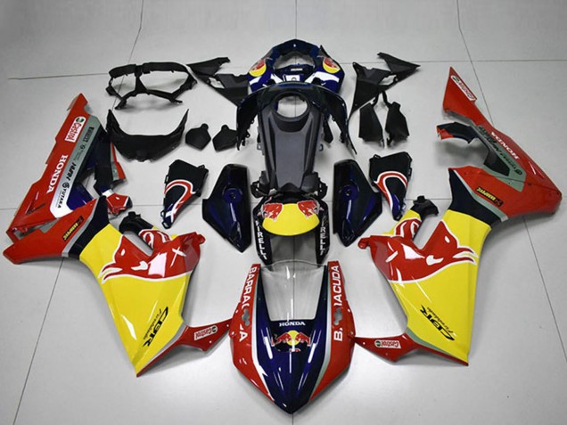Carenagens Moto Honda CBR1000RR 2017-2023 - Azul Amarelo Preto Brilhante Red Bull