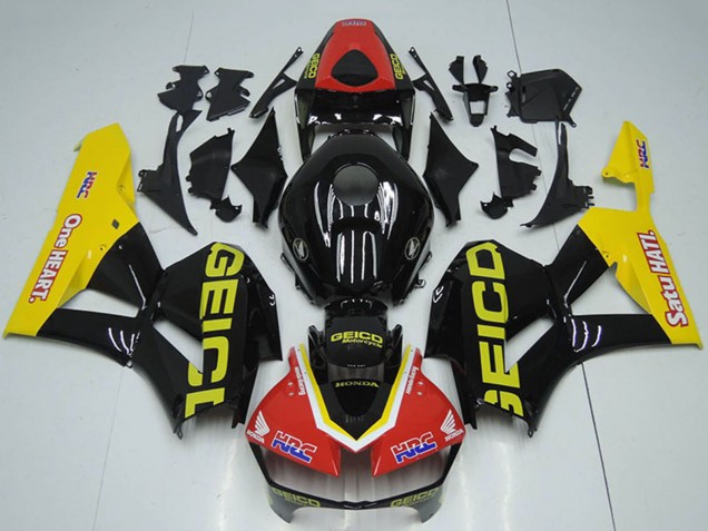 Carenagens Moto Honda CBR1000RR 2012-2016 - Vermelho Amarelo Preto Brilhante HRC One Heart GEICO