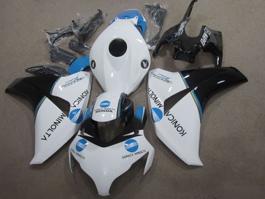 Carenagem Moto Honda CBR1000RR 2008-2011 - Branco Azul Preto Brilhante Konica Minolta