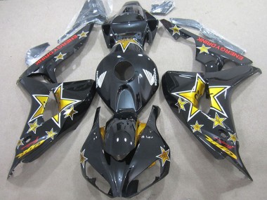 Carenagens Moto Honda CBR1000RR 2006-2007 - Preto Brilhante Ouro Estrela Energy Drink