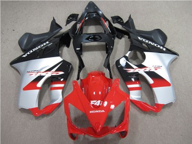 Carenagens Moto Honda CBR600 F4i 2001-2003 - Prata Vermelho Preto Brilhante