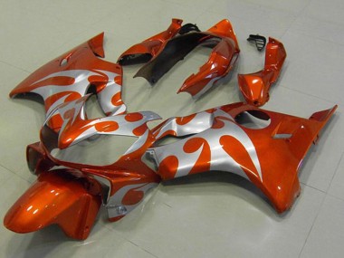Carenagens Moto Honda CBR600 F4i 2004-2007 - Prata Laranja Chama