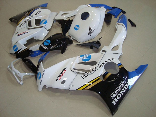 Carenagens Moto Honda CBR600 F3 1995-1996 - Branco Azul Preto Brilhante Konica Minolta