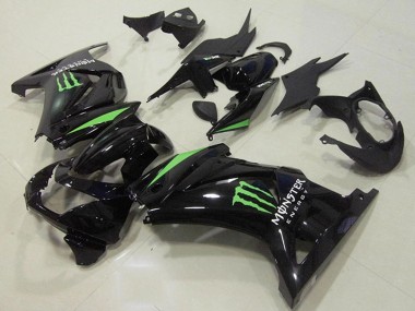 Carenagens Moto Kawasaki ZX250R 2008-2012 - Preto Brilhante Verde Monstro Energy