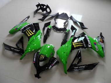 Carenagens Moto Kawasaki ZX300R 2013-2018 - Verde Preto Brilhante Amarelo Elf Touch4 Monstro