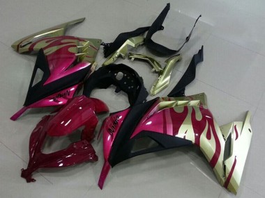 Carenagens Moto Kawasaki ZX300R 2013-2018 - Ouro Rosa Vermelho Preto