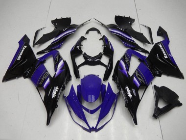Kits Carenagem Moto Kawasaki ZX6R 2013-2018 - Azul Preto Brilhante