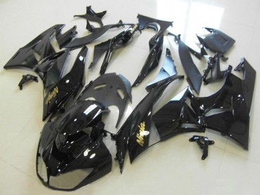 Carenagens Moto Kawasaki ZX6R 2013-2018 - Preto Brilhante Ouro Ninja