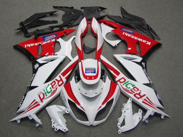 Carenagens Moto Kawasaki ZX6R 2009-2012 - Branco Vermelho Preto Rapid