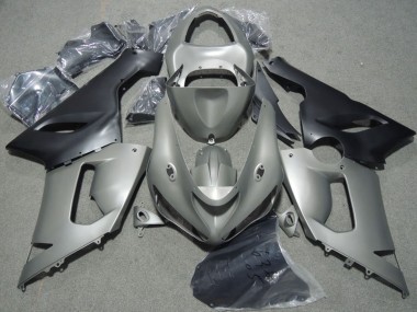 Carenagens Moto Kawasaki ZX6R 2005-2006 - Cinzento Preto Fosco