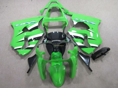 Kit Carenagem Moto Kawasaki ZX6R 2000-2002 - Verde Branco Preto