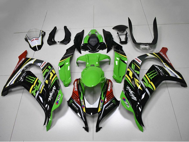 Carenagens Moto Kawasaki ZX10R 2016-2020 - Verde Amarelo Vermelho Branco Preto Monstro