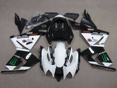 Carenagens Moto Kawasaki ZX10R 2004-2005 - Preto Branco Monstro