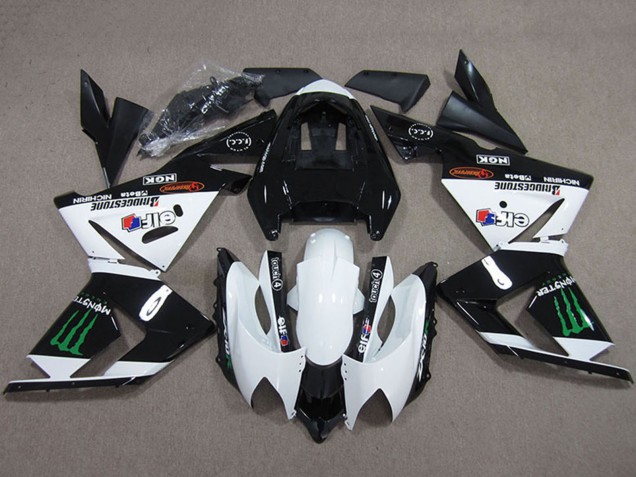 Carenagens Moto Kawasaki ZX10R 2004-2005 - Preto Branco Monstro