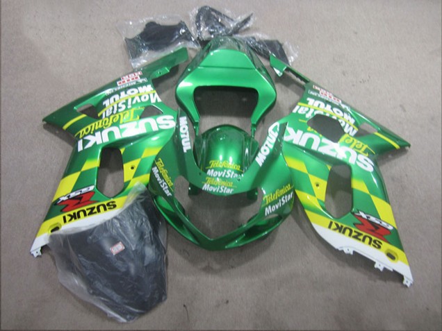 Carenagens Moto Suzuki GSXR 600 2001-2003 - Verde Amarelo Telefumica MoviStar