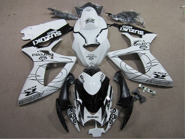 Carenagens Moto Suzuki GSXR 600 2006-2007 - Branco Preto Corona Extra