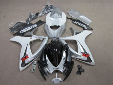 Carenagens Moto Suzuki GSXR 600 2006-2007 - Branco Prata Preto Brilhante Vermelho