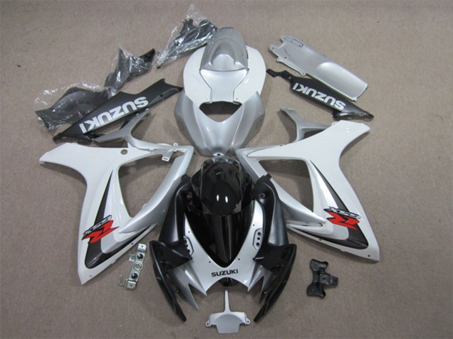 Carenagens Moto Suzuki GSXR 600 2006-2007 - Branco Prata Preto Brilhante Vermelho