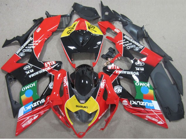 Carenagens Moto Suzuki GSXR 600 2006-2007 - Vermelho Amarelo Verde Azul Preto JOMO