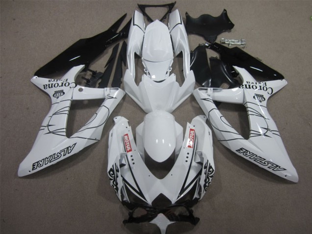 Carenagens Moto Suzuki GSXR 600 2008-2010 - Branco Preto Corona Extra Motul