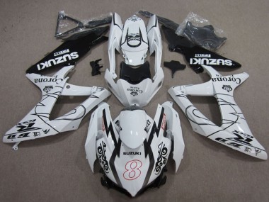 Carenagens Moto Suzuki GSXR 600 2008-2010 - Branco Preto Corona Extra Motul 8