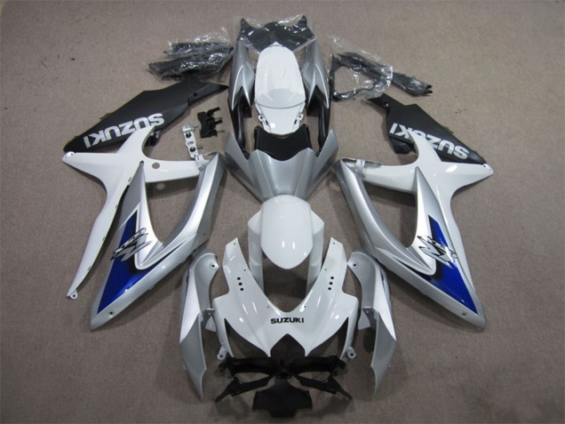 Carenagens Moto Suzuki GSXR 600 2008-2010 - Prata Branco Azul Preto
