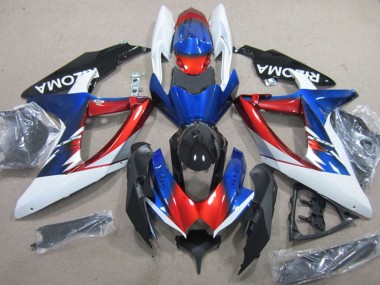 Carenagens Moto Suzuki GSXR 600 2008-2010 - Branco Vermelho Azul Preto Rizoma
