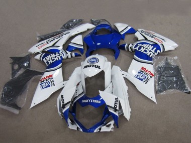 Carenagens Moto Suzuki GSXR 600 2011-2024 - Azul Branco Lucky Strike Motul