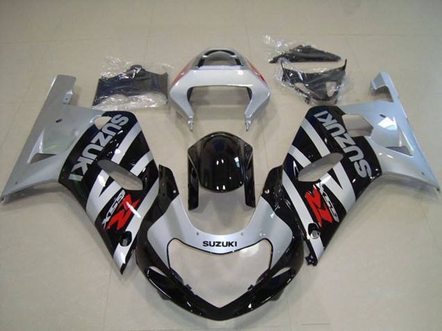 Carenagens Moto Suzuki GSXR 750 2001-2003 - Prata Preto Brilhante