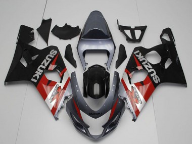 Carenagens Moto Suzuki GSXR 750 2004-2005 - Prata Cinzento Vermelho Preto