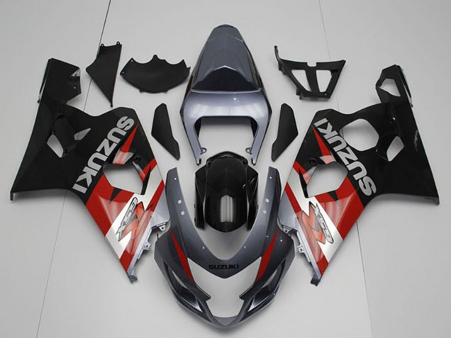 Carenagens Moto Suzuki GSXR 750 2004-2005 - Prata Cinzento Vermelho Preto