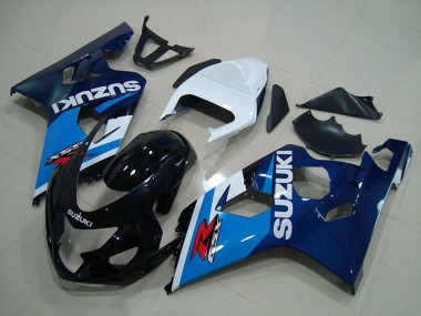 Carenagens Moto Suzuki GSXR 750 2004-2005 - Branco Azul Preto Brilhante