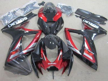 Carenagens Moto Suzuki GSXR 750 2006-2007 - Vermelho Preto Brilhante