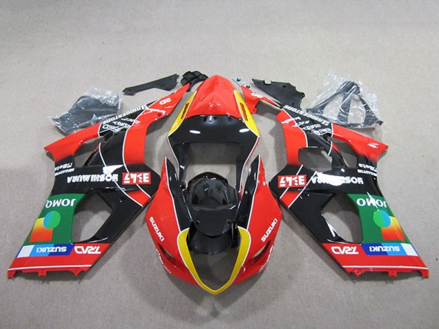 Carenagens Moto Suzuki GSXR 1000 2003-2004 - Vermelho Amarelo Verde Preto