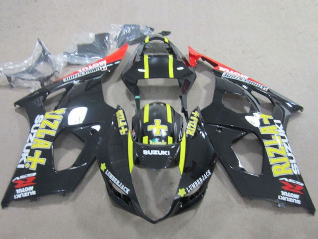 Carenagens Moto Suzuki GSXR 1000 2003-2004 - Preto Brilhante Vermelho Amarelo Rizla