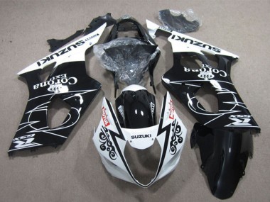 Carenagens Moto Suzuki GSXR 1000 2003-2004 - Branco Preto Brilhante Corona Extra Motul