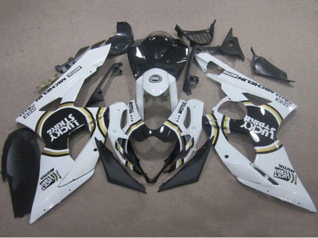 Carenagens Moto Suzuki GSXR 1000 2005-2006 - Branco Preto Lucky Strike Motul