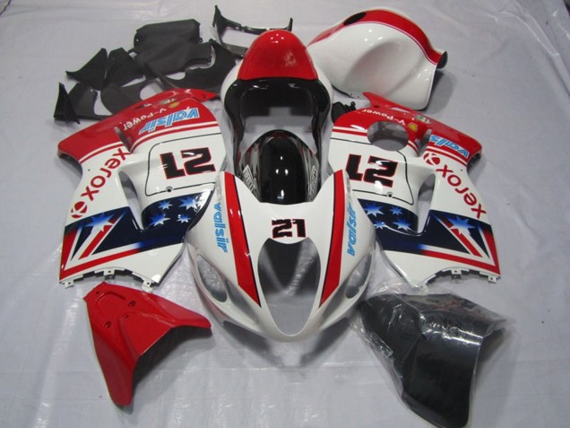 Carenagens Moto Suzuki GSXR 1300 Hayabusa 1996-2007 - Branco Vermelho Azul Xerox 21