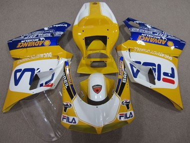 Carenagens Moto Ducati 748 1993-2005 - Amarelo Branco Azul Fila