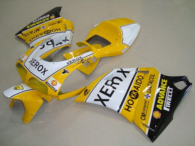 Carenagens Moto Ducati 748 916 996 996S 1993-2005 - Branco Amarelo Preto Brilhante Xerox