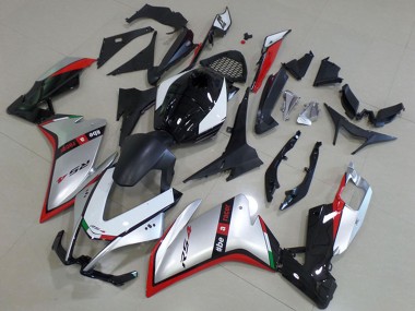 Carenagem Moto Aprilia RS4 50 125 2012-2018 - Prata Vermelho Preto Brilhante